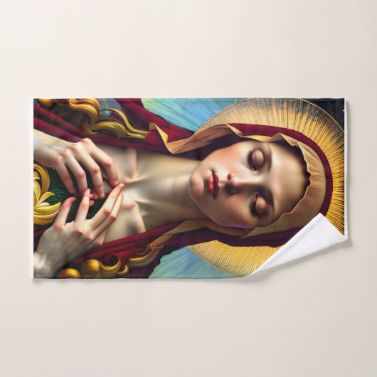 Gesegnet Jesus Jungfrau Mary and Angel Badhandtuch Set (Handtuch)