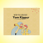 Gesegnet Jom Kippur Yellow Illustriert Postkarte