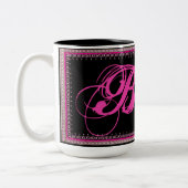 Gesegnet! Kaffeetasse (Pink/Schwarz) (Links)