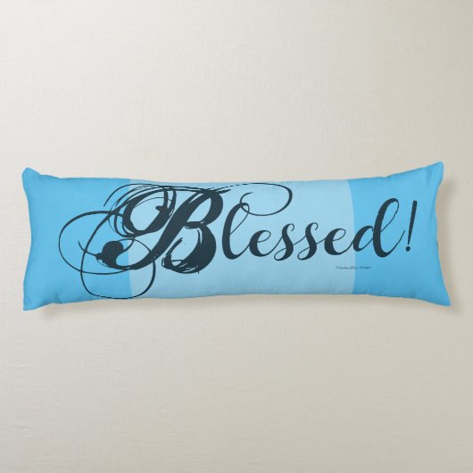 Gesegnet! Körperkissen (blau) (Rückseite)