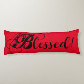 Gesegnet! Körperkissen (rot) (Rückseite)