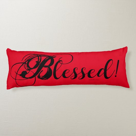 Gesegnet! Körperkissen (rot) (Rückseite)