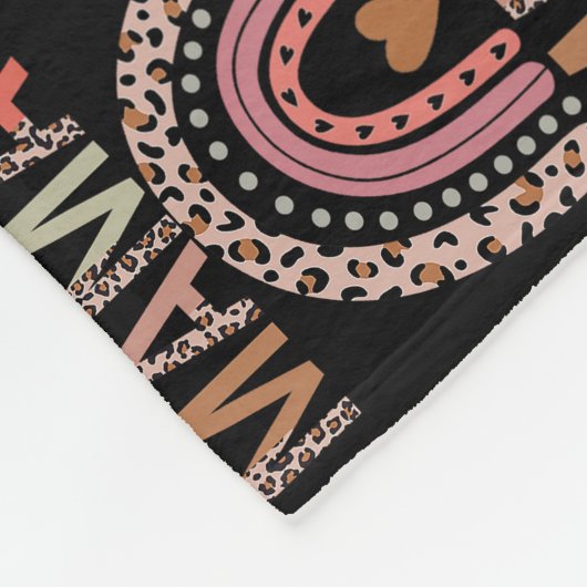Gesegnet Mama Funny Leopard Boho Niedlich Rainbow  Fleecedecke (Ecke)
