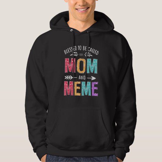 Gesegnet, Mama genannt zu werden und Meme Funny Mü Hoodie (Vorderseite)