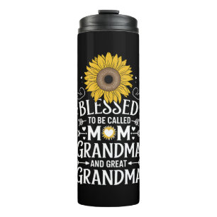 Gesegnet, Mama Oma Great Sunflower genannt zu werd Thermosbecher