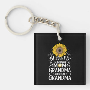 Gesegnet, Mama Oma Große Sonnenblume genannt zu we Schlüsselanhänger