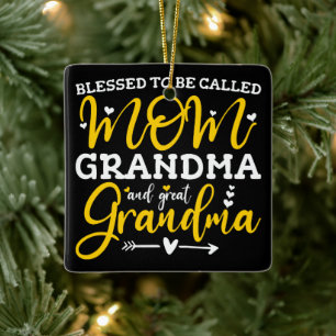 Gesegnet, Mama, Oma und Ur-Oma genannt zu werden Keramikornament
