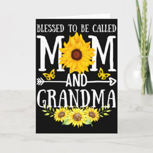 Gesegnet, Mama und Oma, florale süße genannt zu we Karte