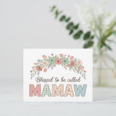 Gesegnet, Mamaw genannt zu werden Postkarte (Stehend Vorderseite)