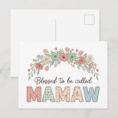 Gesegnet, Mamaw genannt zu werden Postkarte (Vorne/Hinten)