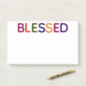 Gesegnet mehrfarbig 10 x 6 post-it klebezettel (Auf Schreibtisch)