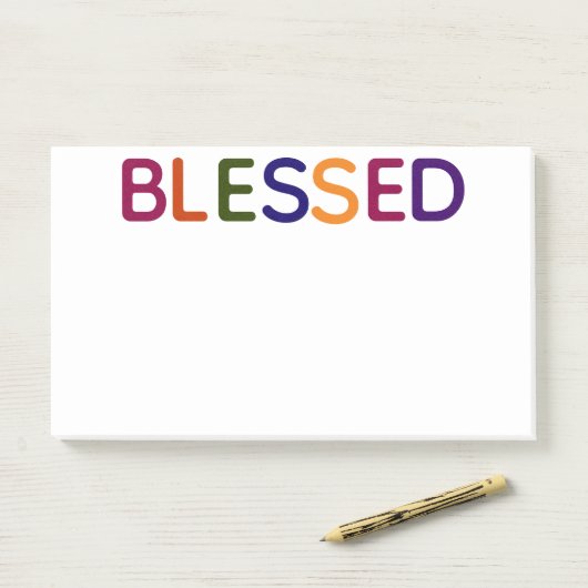 Gesegnet mehrfarbig 10 x 6 post-it klebezettel (Auf Schreibtisch)