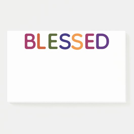 Gesegnet mehrfarbig 10 x 6 post-it klebezettel (Vorderseite)