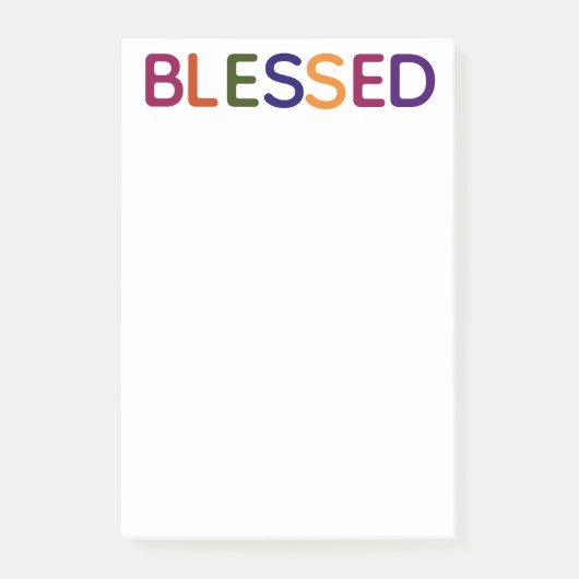 Gesegnet, mehrfarbig, 4 x 6 post-it klebezettel (Vorderseite)