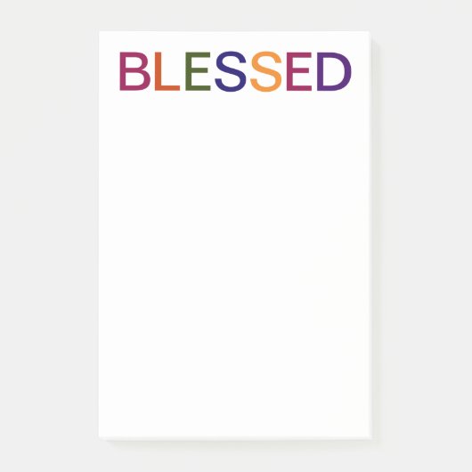 Gesegnet Mehrfarbig Post-it Klebezettel (Vorderseite)