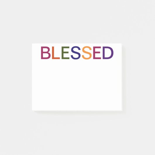 Gesegnet Mehrfarbig Post-it Klebezettel (Vorderseite)
