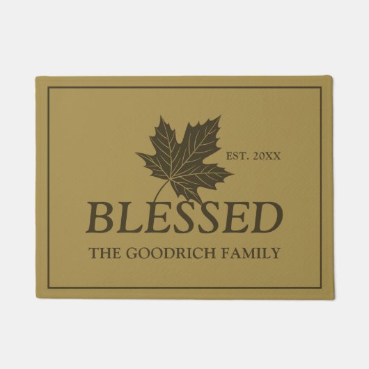 Gesegnet mit Ahornblättern und Individuelle Name. Fußmatte (Vorderseite)