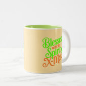 Gesegnet mit dem Geist der digitalen Kunst der X-M Zweifarbige Tasse (VorderseiteRechts)