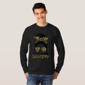 Gesegnet mit dem Namen Grammy Messy Bun Leopard Mo T-Shirt (Vorne ganz)