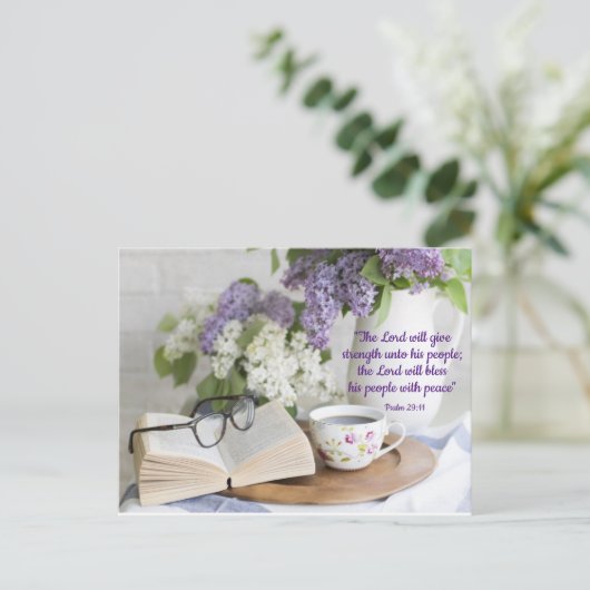 gesegnet mit Frieden Postkarte (Stehend Vorderseite)