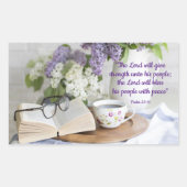 gesegnet mit Frieden Rechteckiger Aufkleber (Vorderseite)