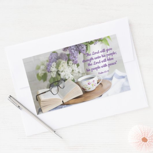 gesegnet mit Frieden Rechteckiger Aufkleber (Umschlag)