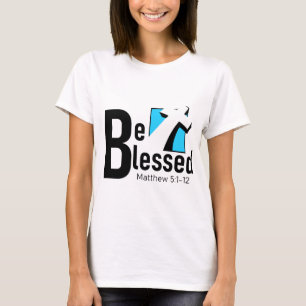 Gesegnet mit Kreuz und Schrift Frauen T-Shirt