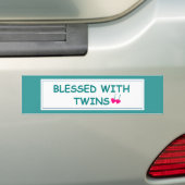 Gesegnet mit Twins Two Hearts Autoaufkleber (Auf Auto)