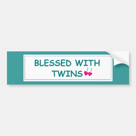 Gesegnet mit Twins Two Hearts Autoaufkleber (Vorne)
