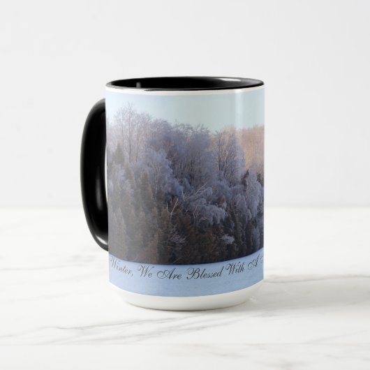 gesegnet mit Wintermärsche Tasse (Vorderseite Links)