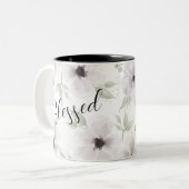 Gesegnet Moderne Schwarz-weiße Aquarellfarben Zweifarbige Tasse (Vorderseite Links)