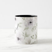 Gesegnet Moderne Schwarz-weiße Aquarellfarben Zweifarbige Tasse (Mittel)