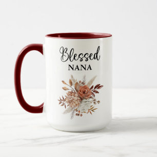 Gesegnet Nana Psalm 127:3 Fall Floral Tasse