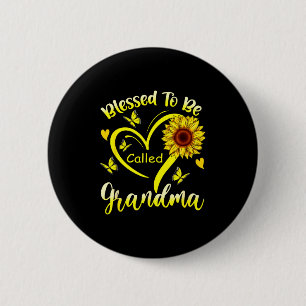 Gesegnet, Oma Sonnenblume floral genannt zu werden Button
