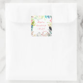 gesegnet quadratischer aufkleber (Tasche)