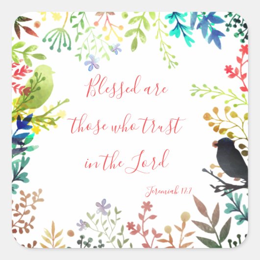 gesegnet quadratischer aufkleber (Vorderseite)