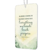 Gesegnet, rein und raus, grüne Wasserfarbe Autolufterfrischer (Links)