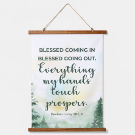 Gesegnet, rein und raus zu kommen, grüne Wasserfar Wandteppich Mit Holzrahmen