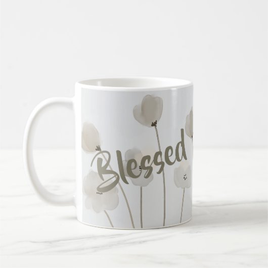 Gesegnet Religiöse Inspiration Moderne Blumenwelt Kaffeetasse (Links)