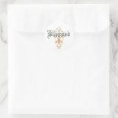 gesegnet runder aufkleber (Tasche)