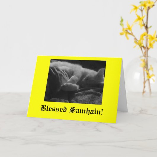 Gesegnet Samhain! Karte (Gelbe Blume)