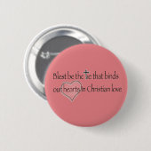 „Gesegnet sei das Band, das bindet“ Christliches Z Button (Vorne & Hinten)
