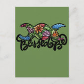 "Gesegnet sei" Dreifache Mondblüte Postkarte (Vorderseite)