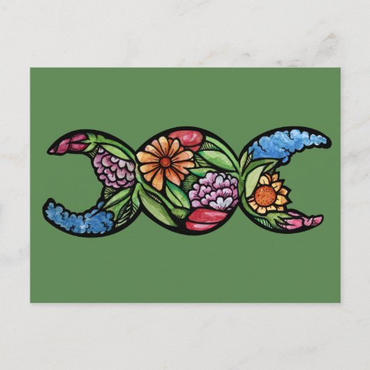 "Gesegnet sei" Dreifache Mondblüte   Postkarte (Vorderseite)