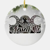 Gesegnet sei keltischer Baum des Lebens Heide Hexe Keramik Ornament (Hinten)