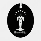 Gesegnet sei kosmische Mondphasen Hexerei Ornament Aus Metall (Vorderseite)