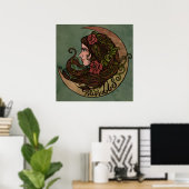 Gesegnet sei Moon Goddess Pagan Art Poster (Heimbüro)