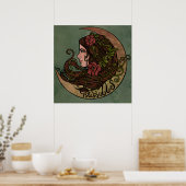 Gesegnet sei Moon Goddess Pagan Art Poster (Küche)