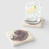 Gesegnet sei Moon Goddess Pagan Art Steinuntersetzer (Seitenansicht)