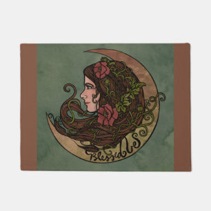 Gesegnet sei Moon Goddess Pagan Fußmatte